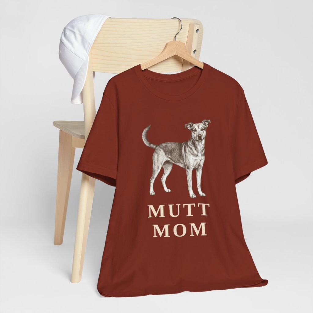 Mutt Mom Shirt, Vintage Dog Sketch Tee, Dog Mom Gift