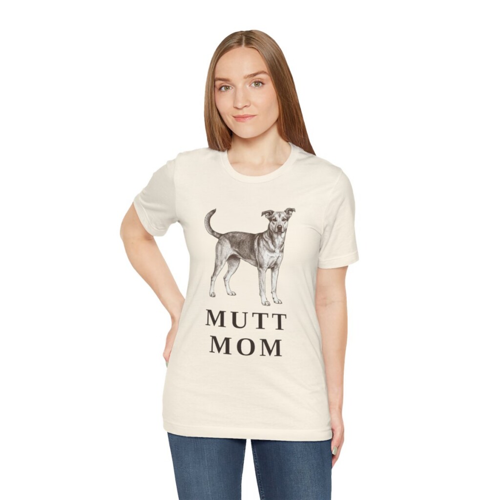 Mutt Mom Shirt, Vintage Dog Sketch Tee, Dog Mom Gift