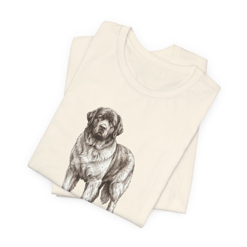 Newfoundland Dog Humor Shirt, Vintage Dog Sketch Tee, Dog Humor Gift