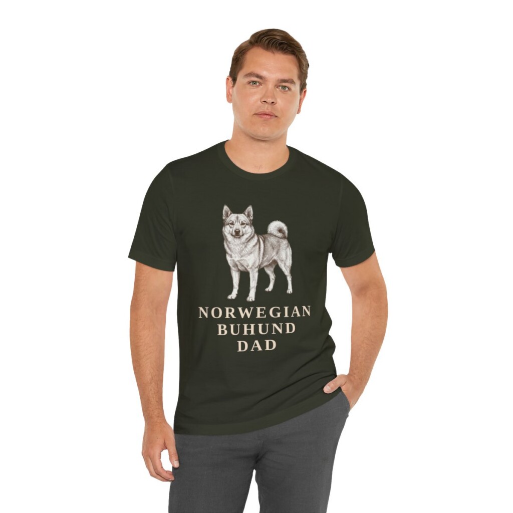 Norwegian Buhund Dad Shirt, Vintage Dog Sketch Tee, Dog Dad Gift