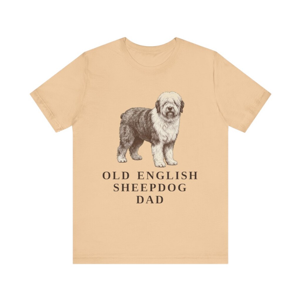 Old English Sheepdog Dad Shirt, Vintage Dog Sketch Tee, Dog Dad Gift Old English Sheepdog Dad Shirt, Vintage Dog Sketch Tee, Dog Dad Gift