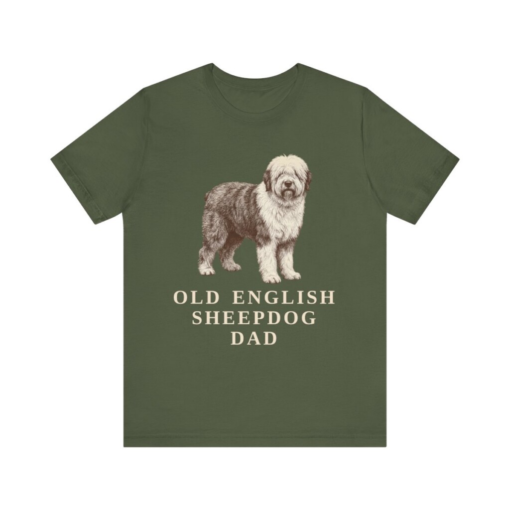 Old English Sheepdog Dad Shirt, Vintage Dog Sketch Tee, Dog Dad Gift Old English Sheepdog Dad Shirt, Vintage Dog Sketch Tee, Dog Dad Gift