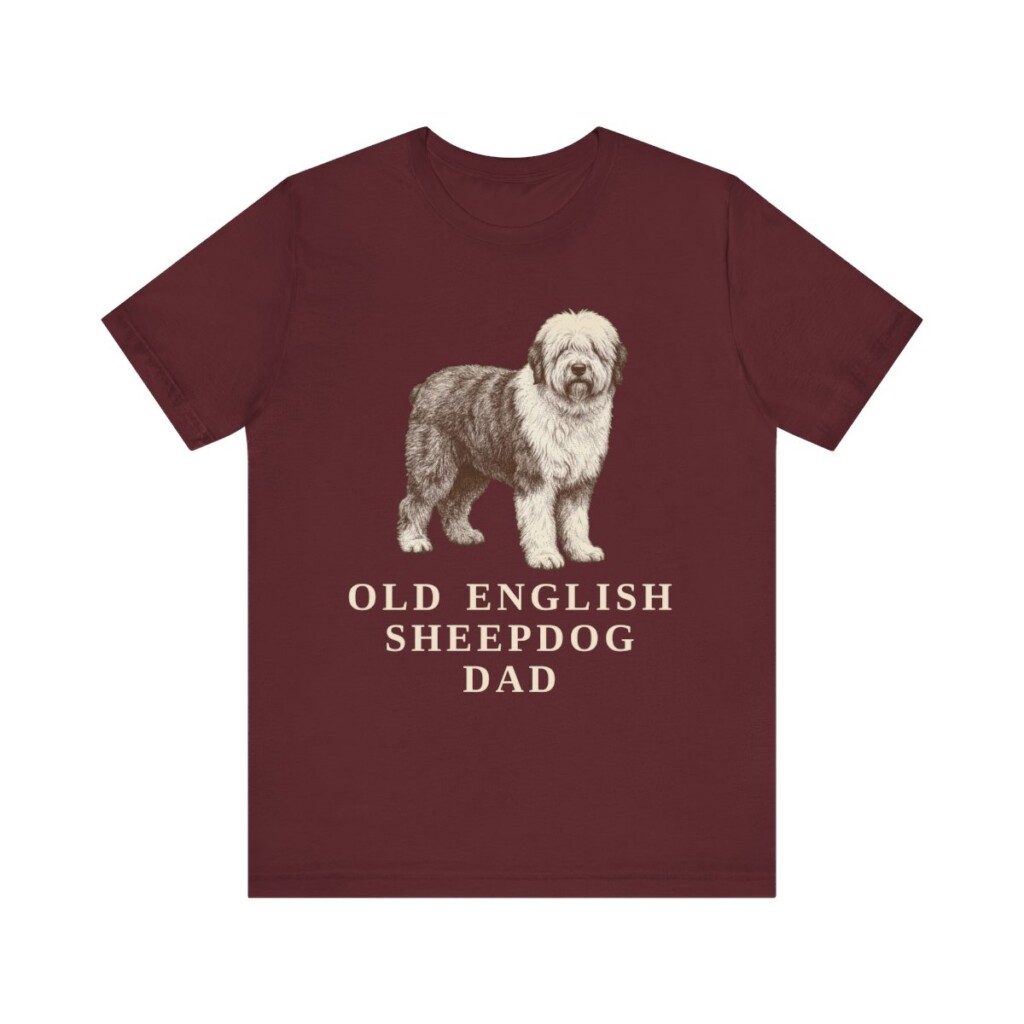 Old English Sheepdog Dad Shirt, Vintage Dog Sketch Tee, Dog Dad Gift Old English Sheepdog Dad Shirt, Vintage Dog Sketch Tee, Dog Dad Gift