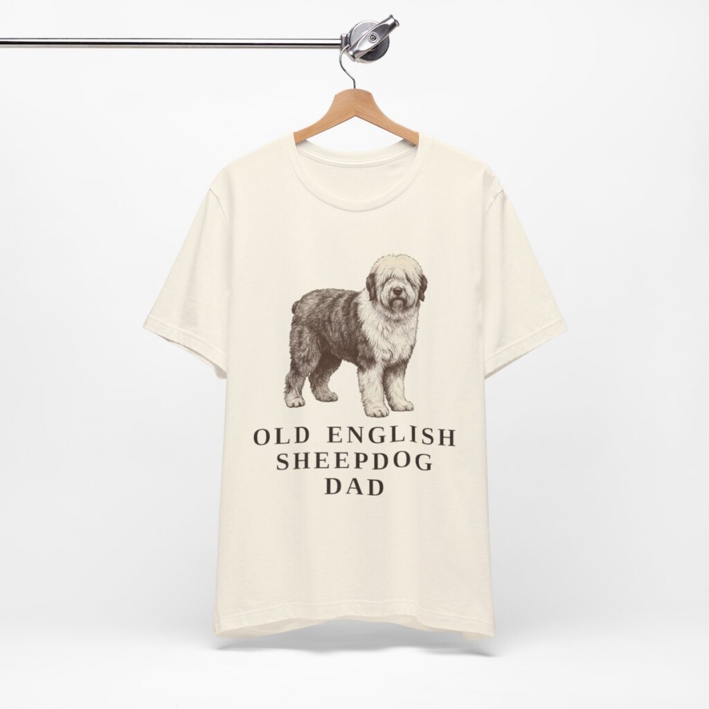 Old English Sheepdog Dad Shirt, Vintage Dog Sketch Tee, Dog Dad Gift Old English Sheepdog Dad Shirt, Vintage Dog Sketch Tee, Dog Dad Gift