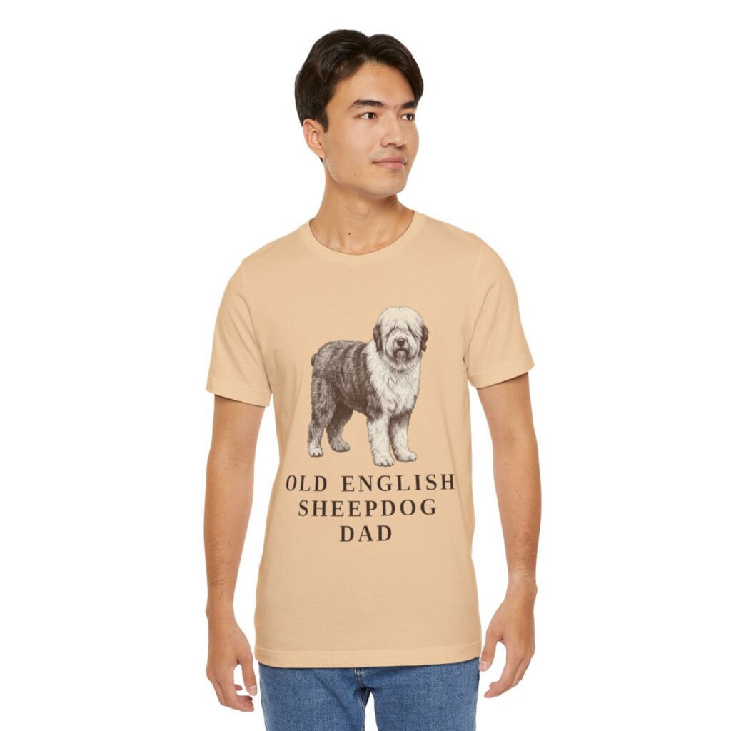 Old English Sheepdog Dad Shirt, Vintage Dog Sketch Tee, Dog Dad Gift Old English Sheepdog Dad Shirt, Vintage Dog Sketch Tee, Dog Dad Gift