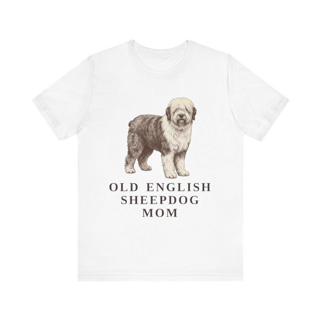 Old English Sheepdog Mom Shirt, Vintage Dog Sketch Tee, Dog Mom Gift