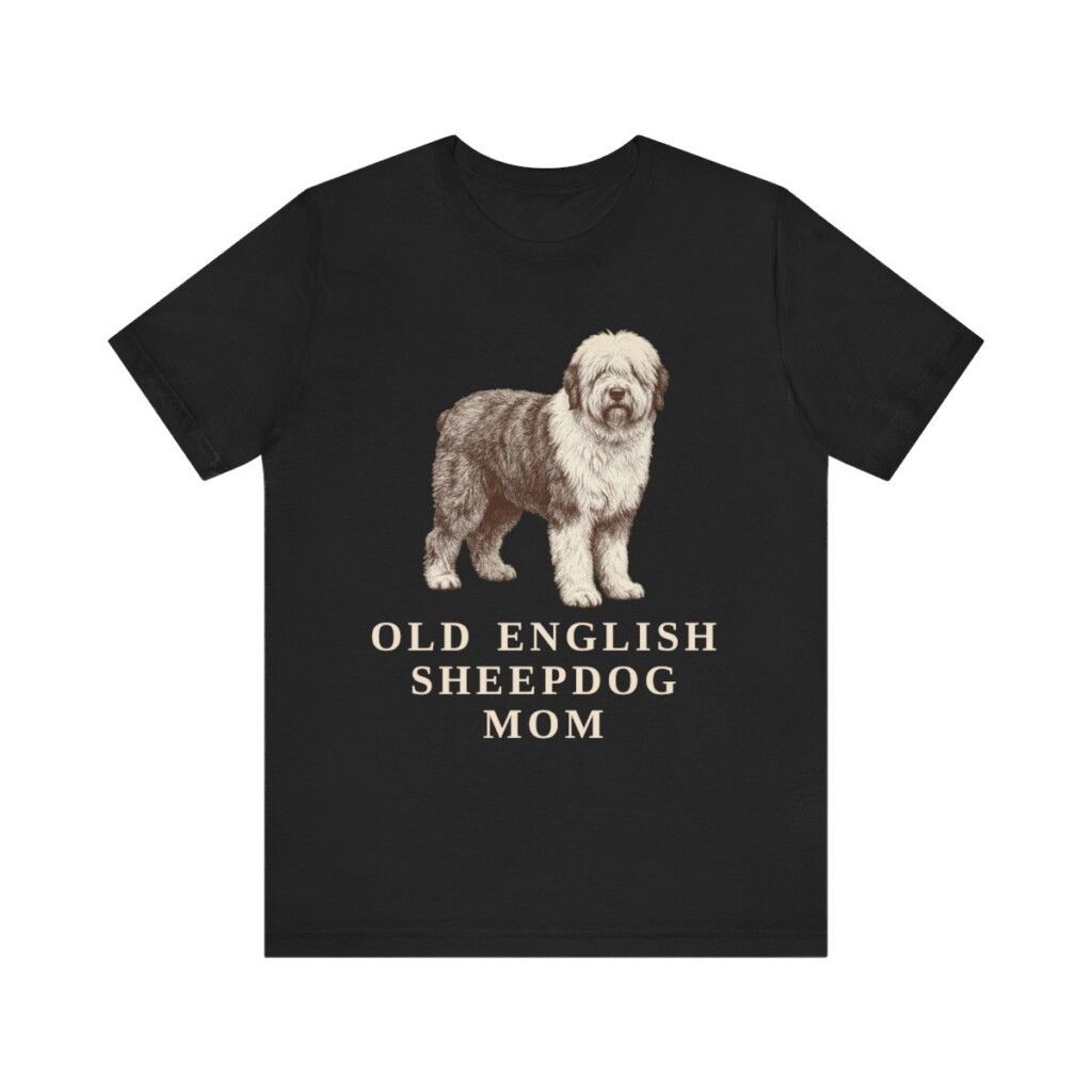 Old English Sheepdog Mom Shirt, Vintage Dog Sketch Tee, Dog Mom Gift
