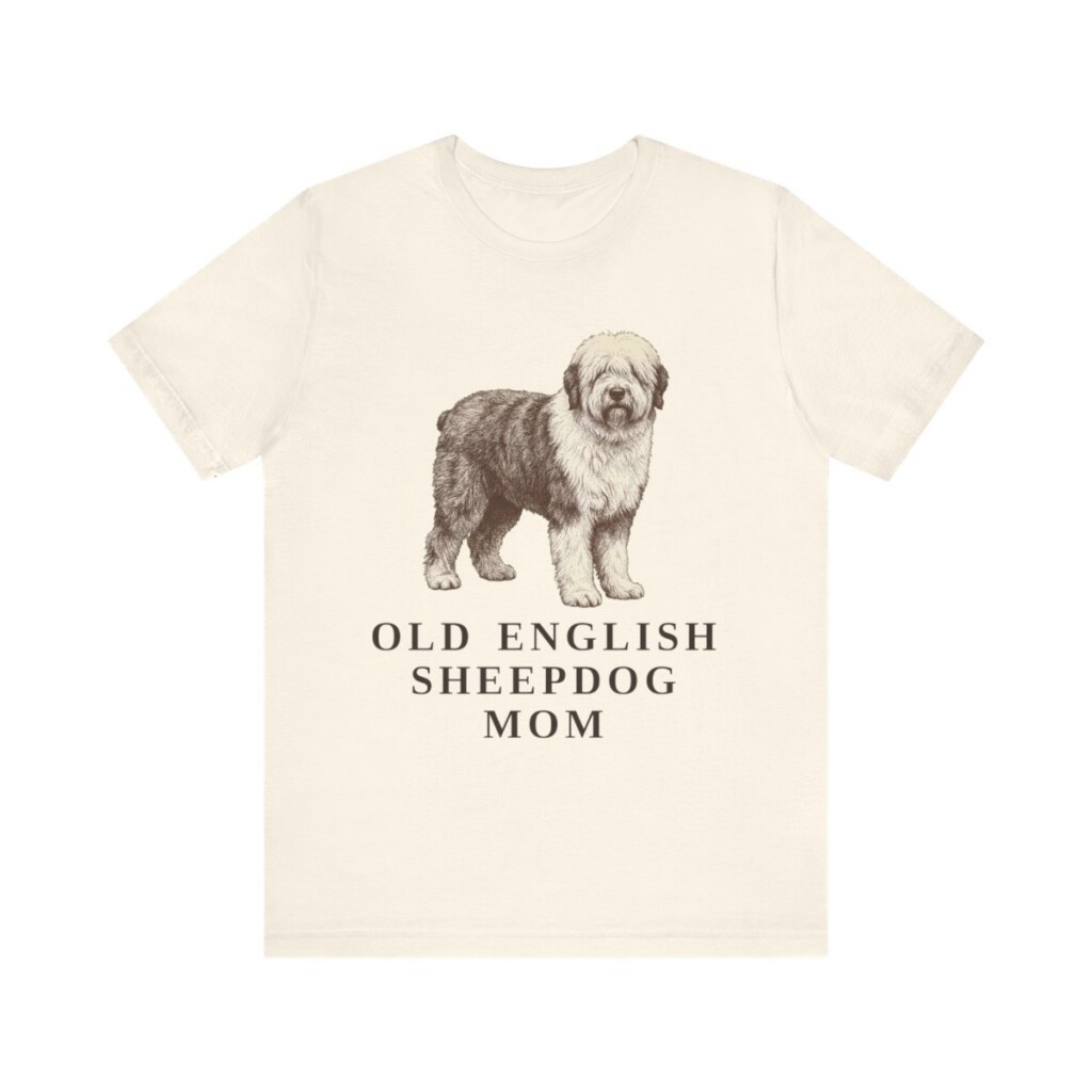 Old English Sheepdog Mom Shirt, Vintage Dog Sketch Tee, Dog Mom Gift