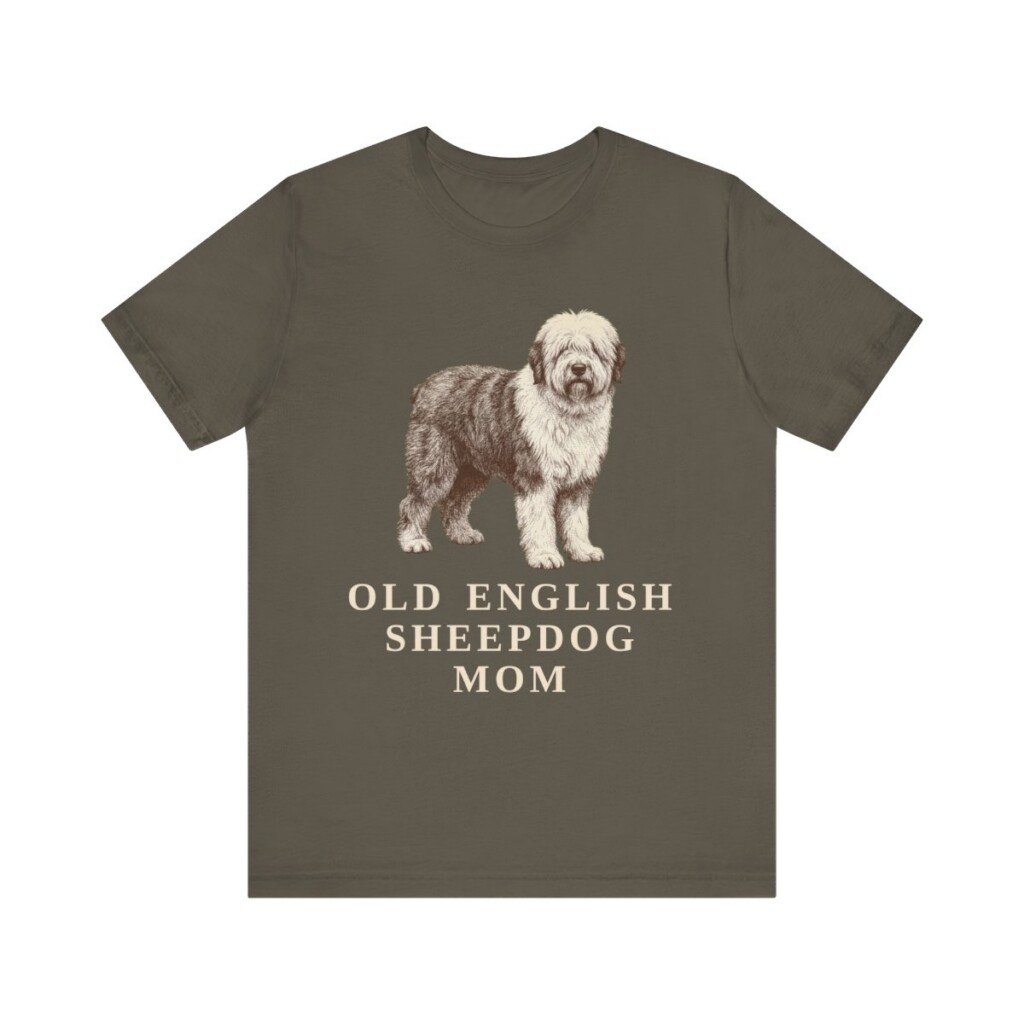 Old English Sheepdog Mom Shirt, Vintage Dog Sketch Tee, Dog Mom Gift