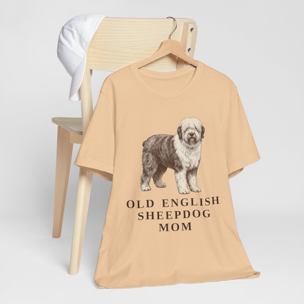 Old English Sheepdog Mom Shirt, Vintage Dog Sketch Tee, Dog Mom Gift