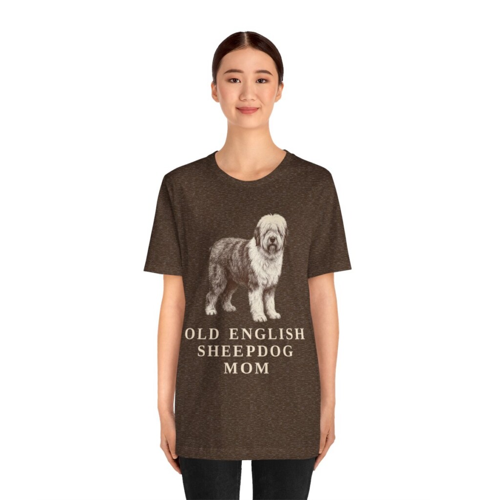 Old English Sheepdog Mom Shirt, Vintage Dog Sketch Tee, Dog Mom Gift