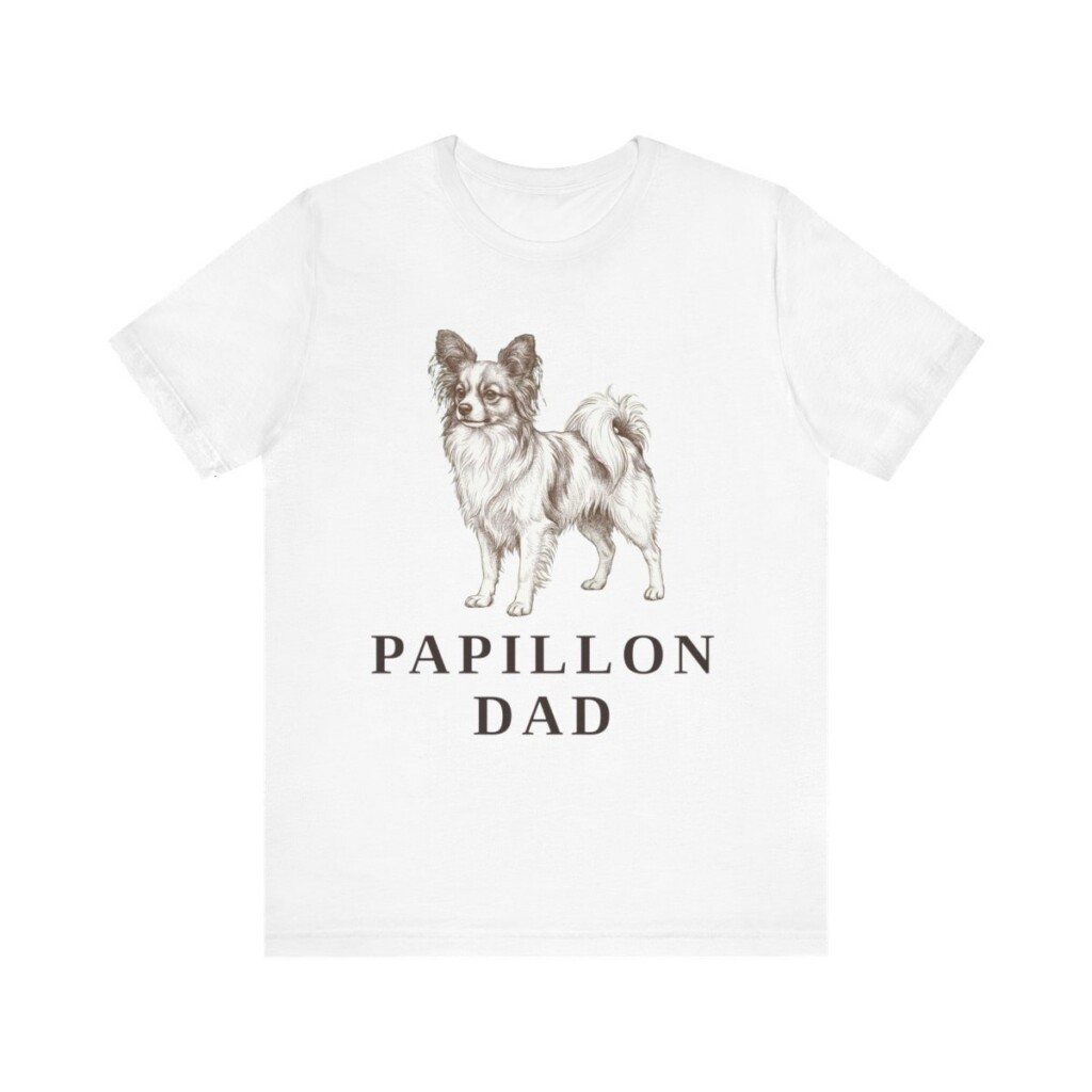 Papillon Dad Shirt, Vintage Dog Sketch Tee, Dog Dad Gift