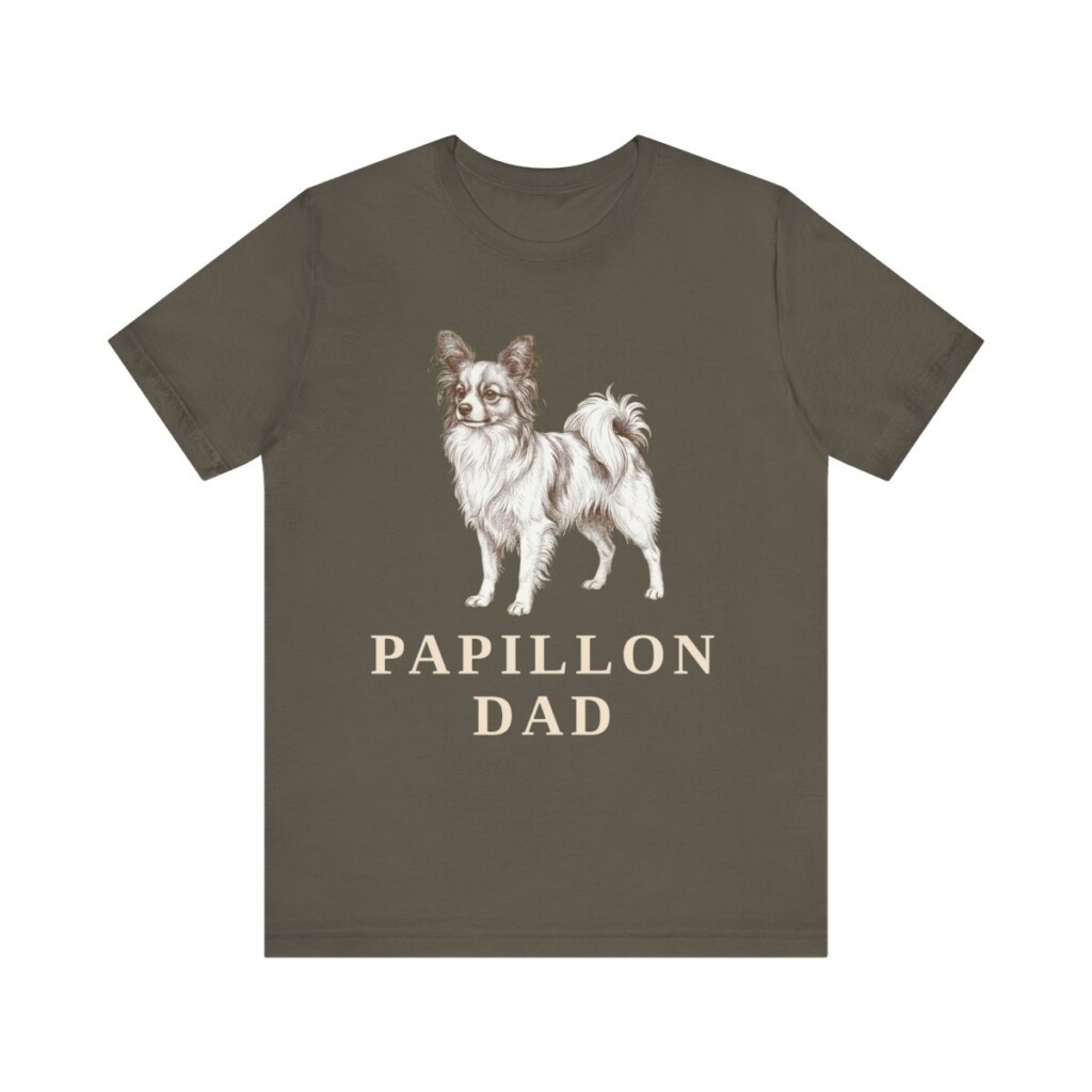 Papillon Dad Shirt, Vintage Dog Sketch Tee, Dog Dad Gift