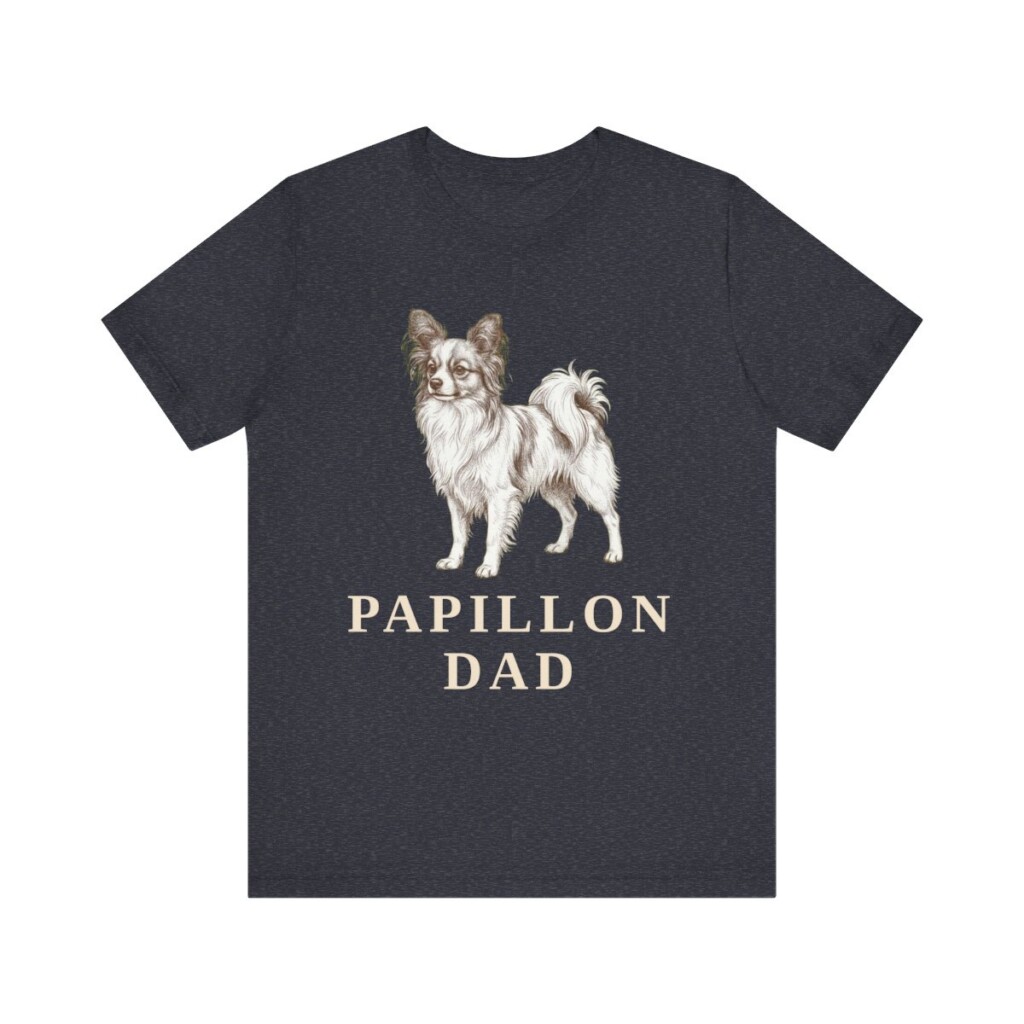 Papillon Dad Shirt, Vintage Dog Sketch Tee, Dog Dad Gift