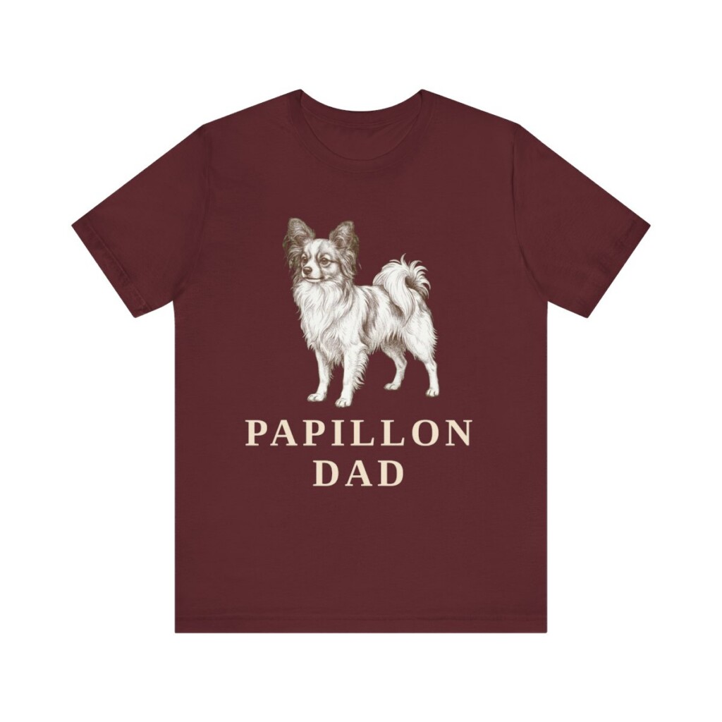 Papillon Dad Shirt, Vintage Dog Sketch Tee, Dog Dad Gift