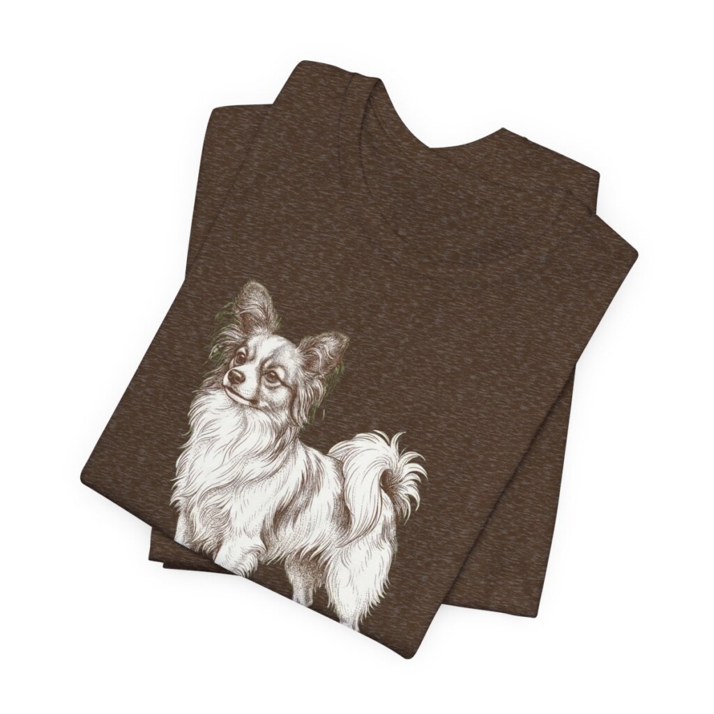 Papillon Dad Shirt, Vintage Dog Sketch Tee, Dog Dad Gift