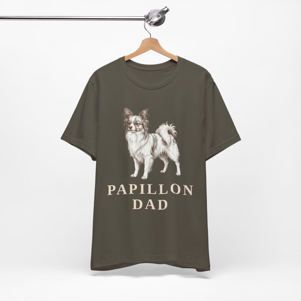 Papillon Dad Shirt, Vintage Dog Sketch Tee, Dog Dad Gift