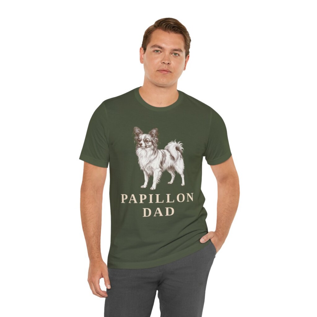 Papillon Dad Shirt, Vintage Dog Sketch Tee, Dog Dad Gift