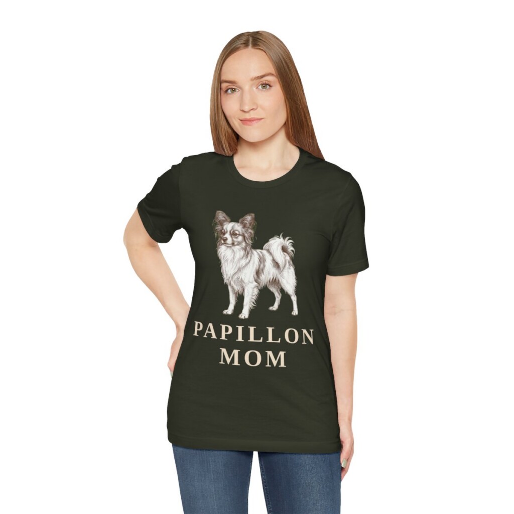 Papillon Mom Shirt, Vintage Dog Sketch Tee, Dog Mom Gift