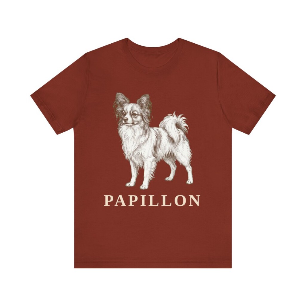Papillon Lover Shirt, Vintage Dog Sketch Tee, Dog Lover Gift