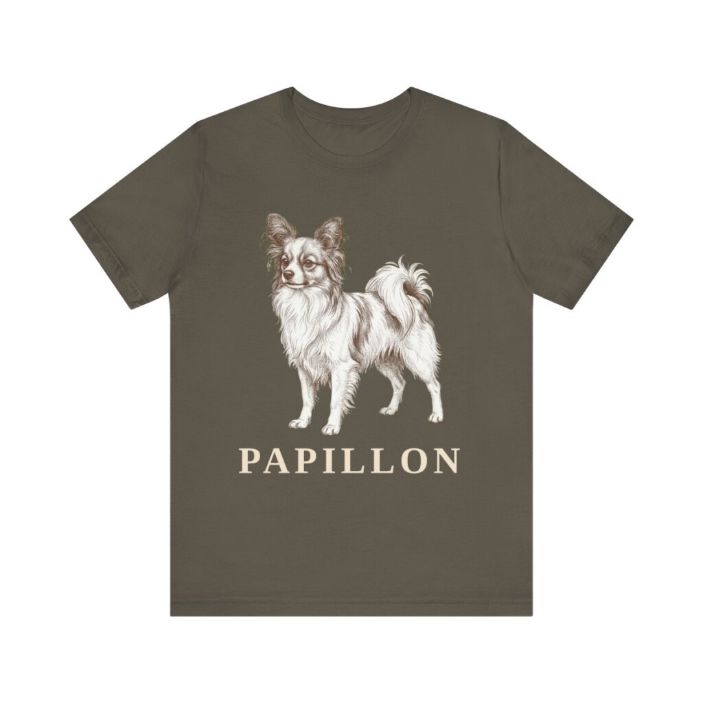 Papillon Lover Shirt, Vintage Dog Sketch Tee, Dog Lover Gift