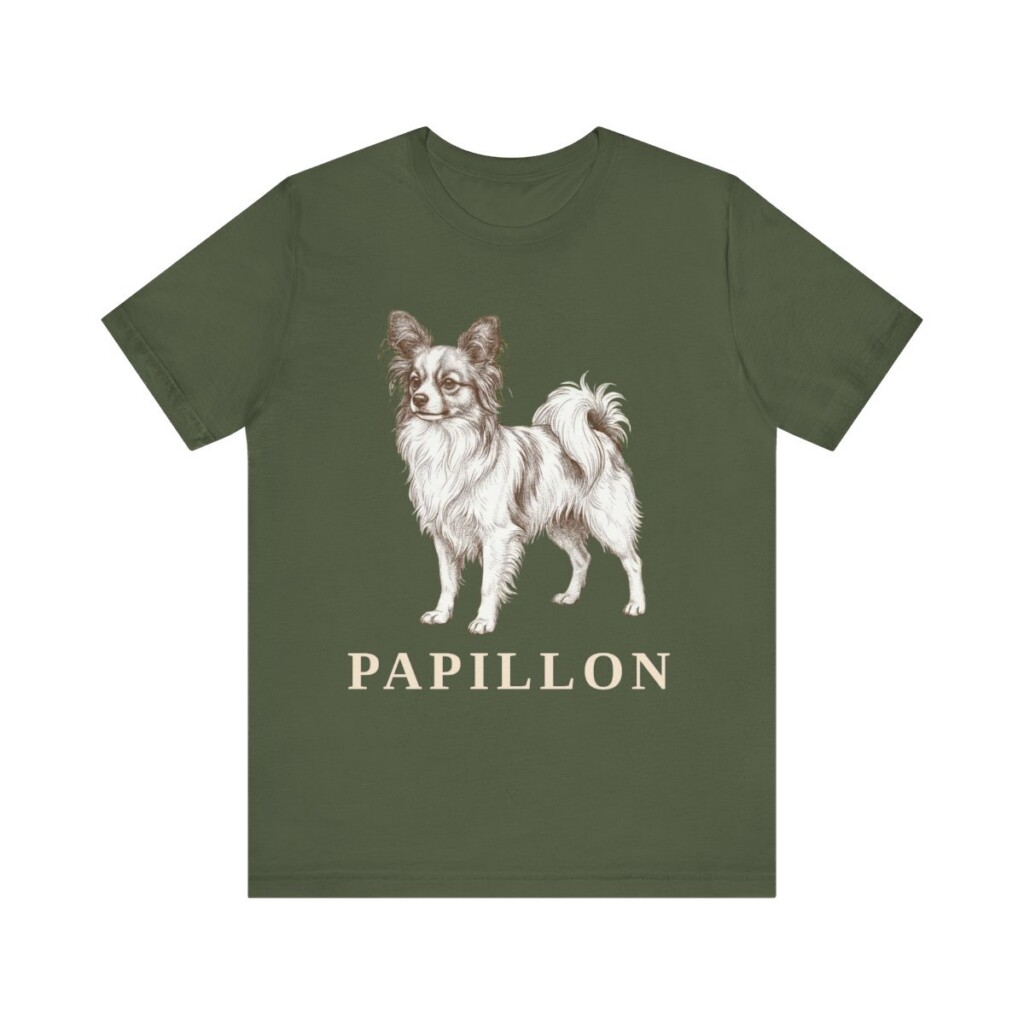 Papillon Lover Shirt, Vintage Dog Sketch Tee, Dog Lover Gift