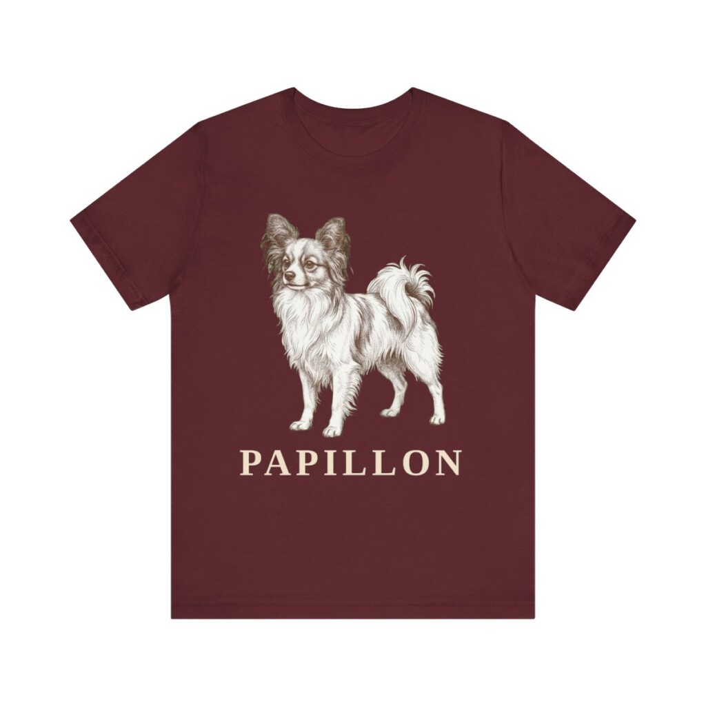 Papillon Lover Shirt, Vintage Dog Sketch Tee, Dog Lover Gift