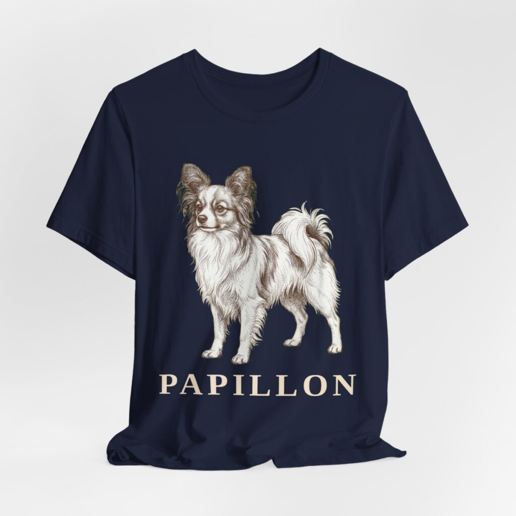Papillon Lover Shirt, Vintage Dog Sketch Tee, Dog Lover Gift