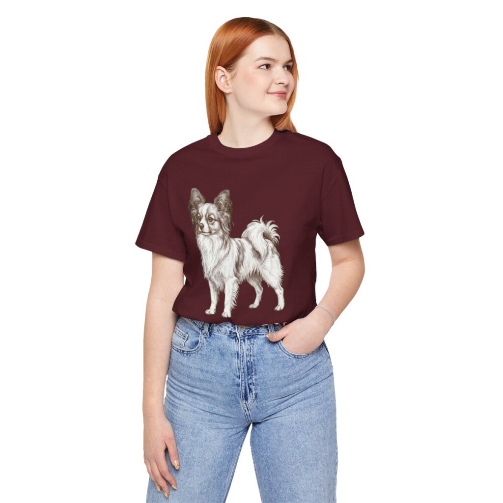 Papillon Lover Shirt, Vintage Dog Sketch Tee, Dog Lover Gift