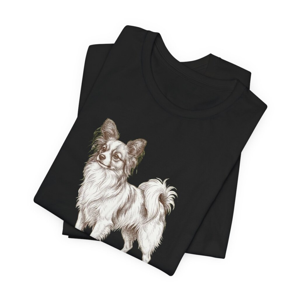 Papillon Humor Shirt, Vintage Dog Sketch Tee, Dog Humor Gift