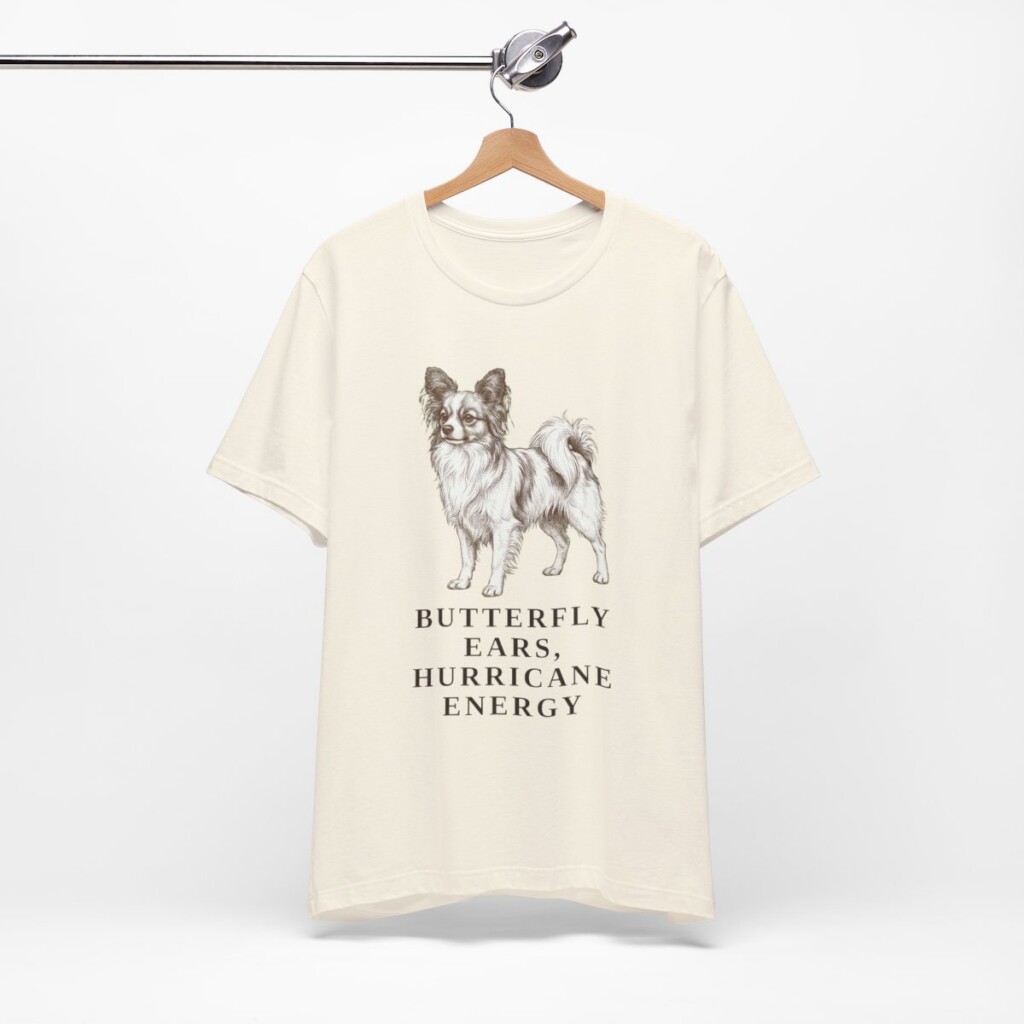 Papillon Humor Shirt, Vintage Dog Sketch Tee, Dog Humor Gift