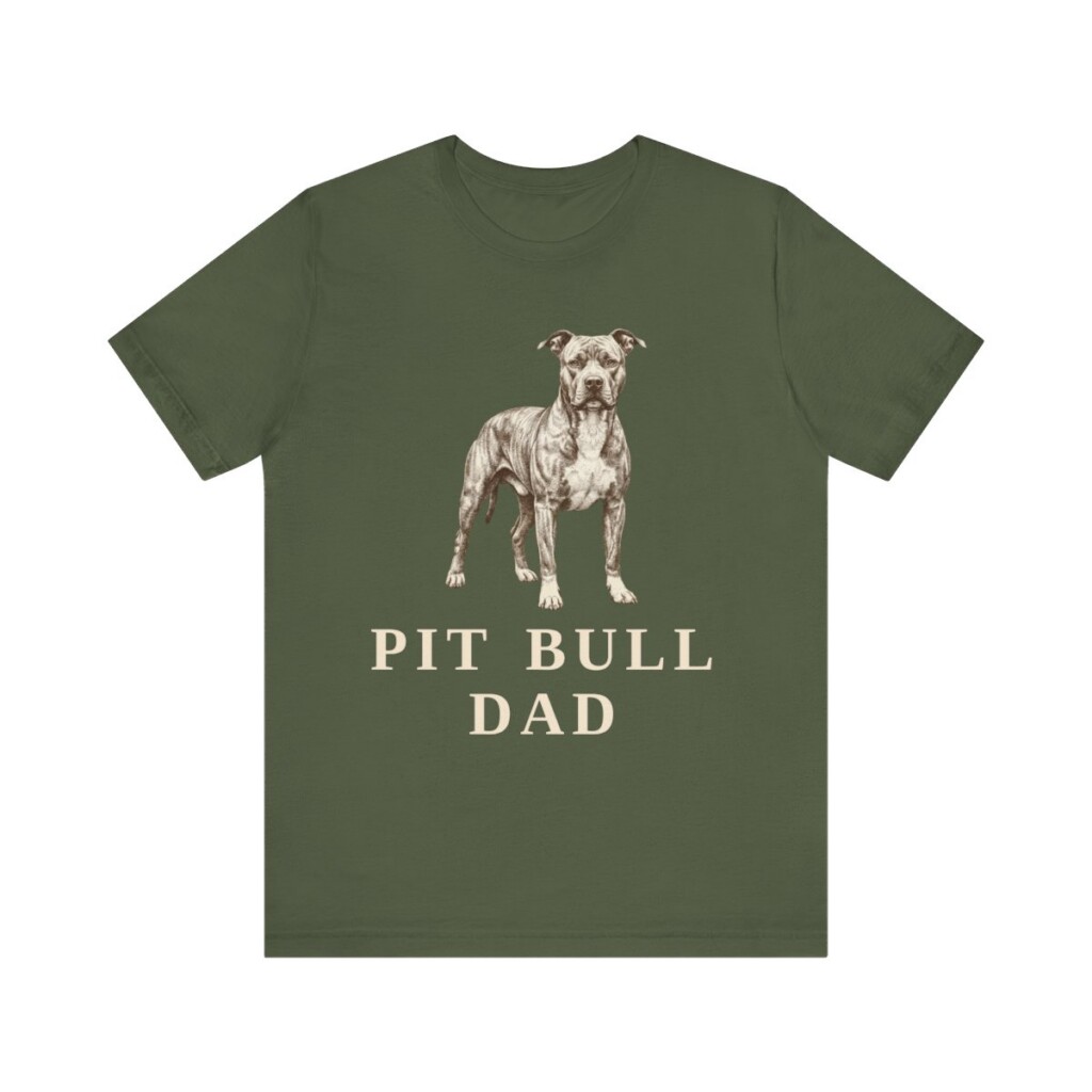 Pit Bull Dad Shirt, Vintage Dog Sketch Tee, Dog Dad Gift