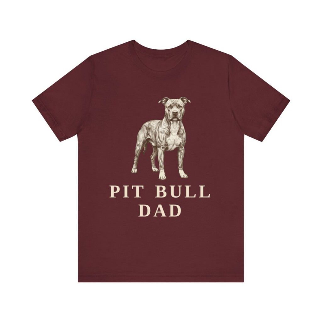 Pit Bull Dad Shirt, Vintage Dog Sketch Tee, Dog Dad Gift