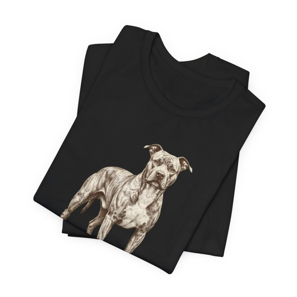 Pit Bull Dad Shirt, Vintage Dog Sketch Tee, Dog Dad Gift