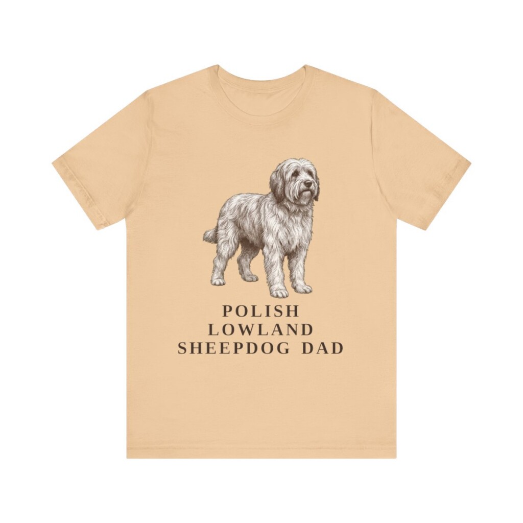 Polish Lowland Sheepdog Dad Shirt, Vintage Dog Sketch Tee, Dog Dad Gift