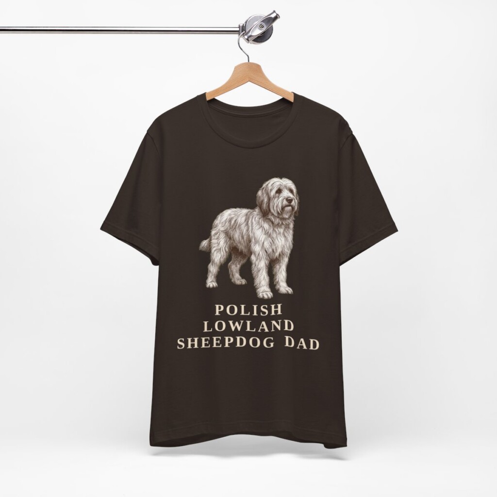 Polish Lowland Sheepdog Dad Shirt, Vintage Dog Sketch Tee, Dog Dad Gift