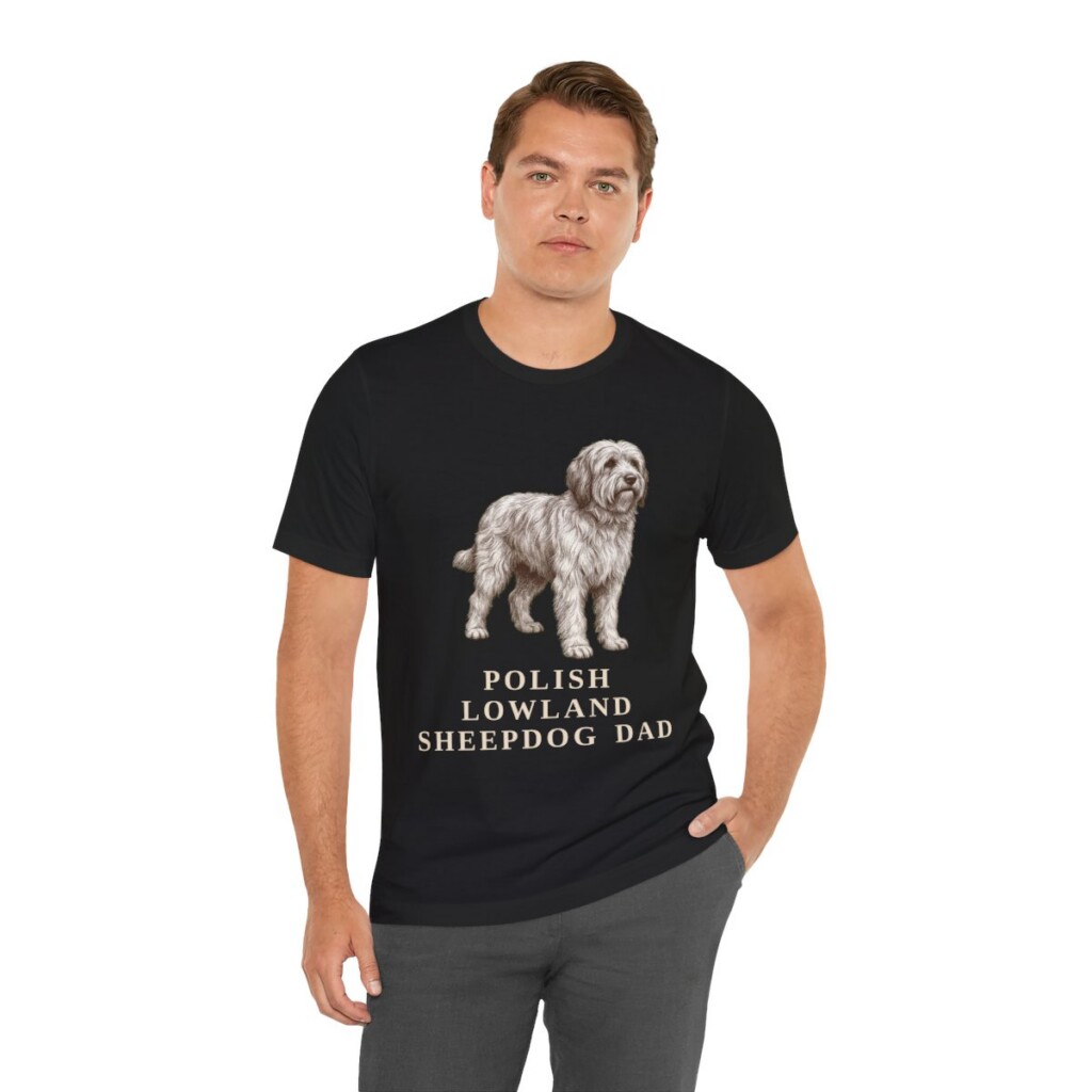 Polish Lowland Sheepdog Dad Shirt, Vintage Dog Sketch Tee, Dog Dad Gift