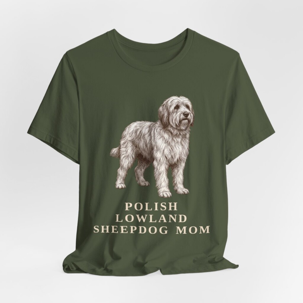Polish Lowland Sheepdog Mom Shirt, Vintage Dog Sketch Tee, Dog Mom Gift