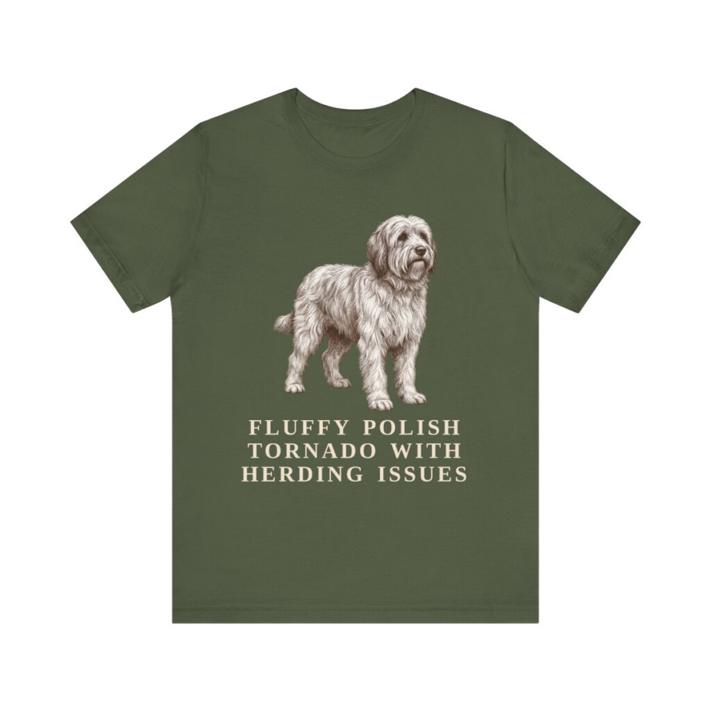 Polish Lowland Sheepdog Humor Shirt, Vintage Dog Sketch Tee, Dog Humor Gift