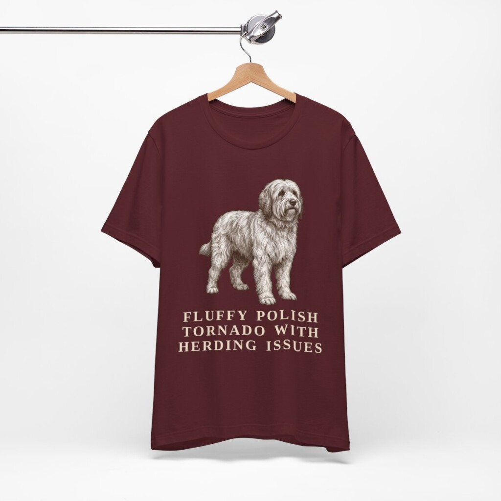 Polish Lowland Sheepdog Humor Shirt, Vintage Dog Sketch Tee, Dog Humor Gift