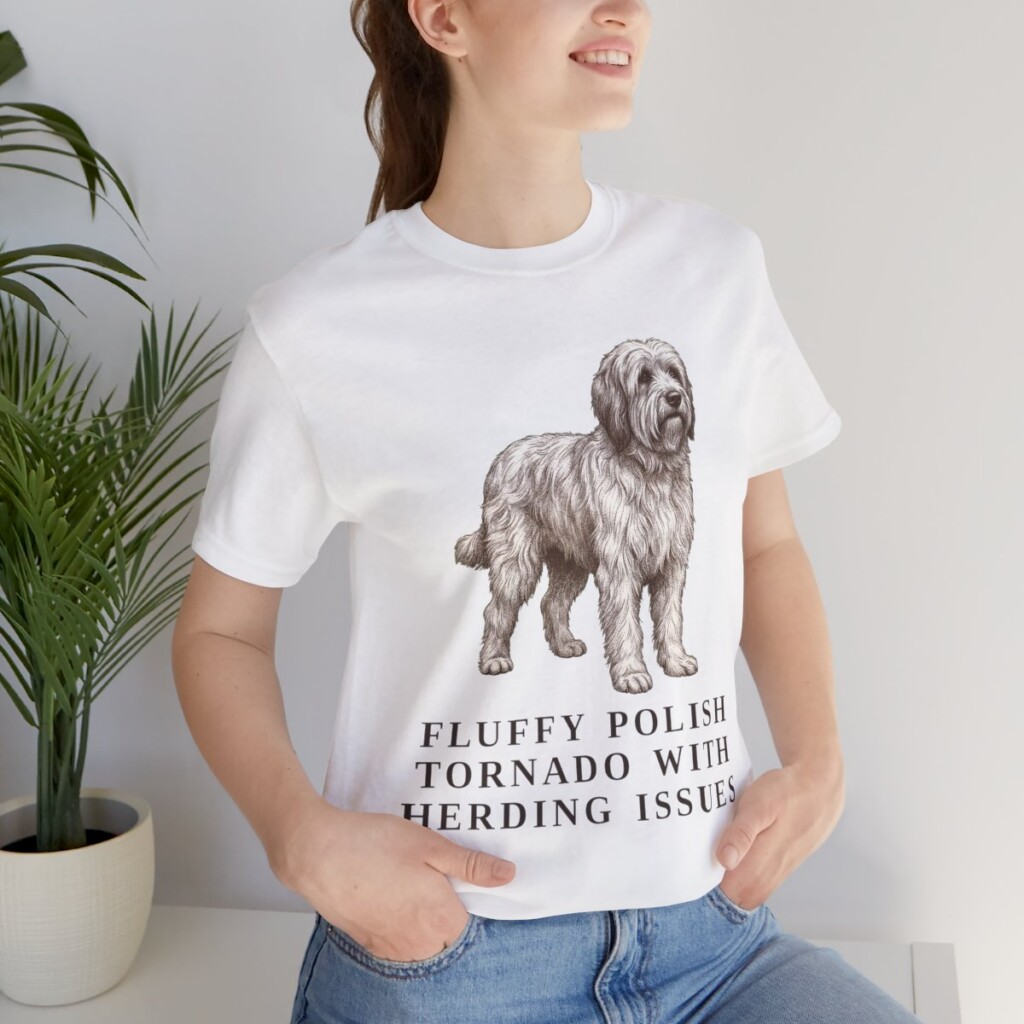 Polish Lowland Sheepdog Humor Shirt, Vintage Dog Sketch Tee, Dog Humor Gift