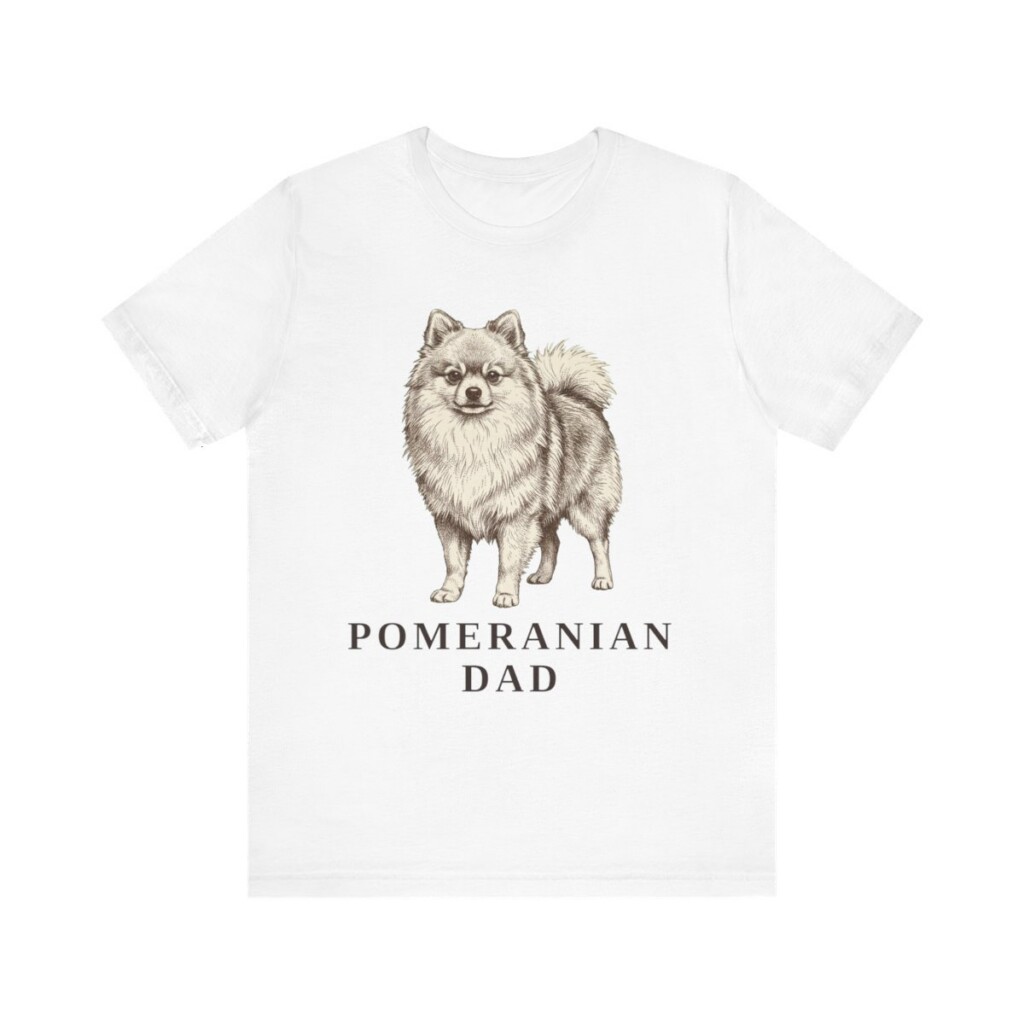 Pomeranian Dad Shirt, Vintage Dog Sketch Tee, Dog Dad Gift