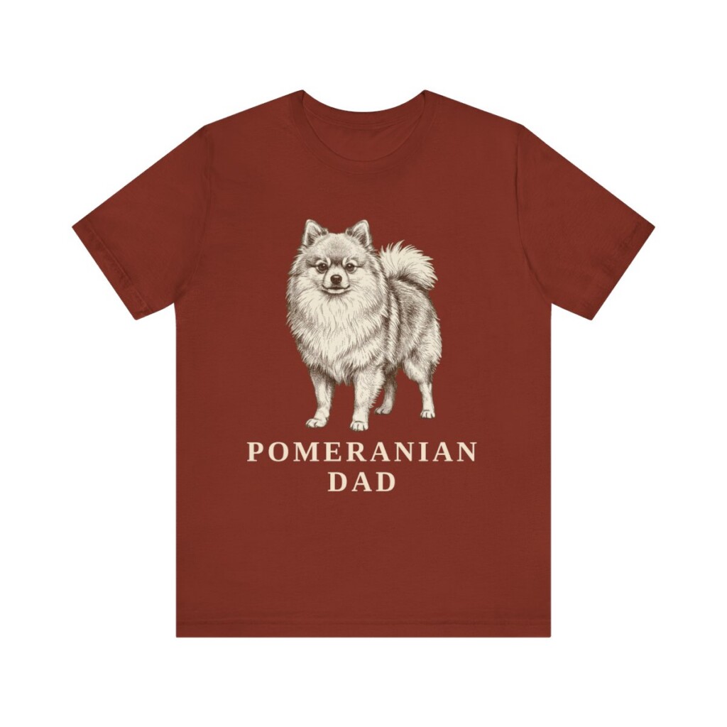 Pomeranian Dad Shirt, Vintage Dog Sketch Tee, Dog Dad Gift