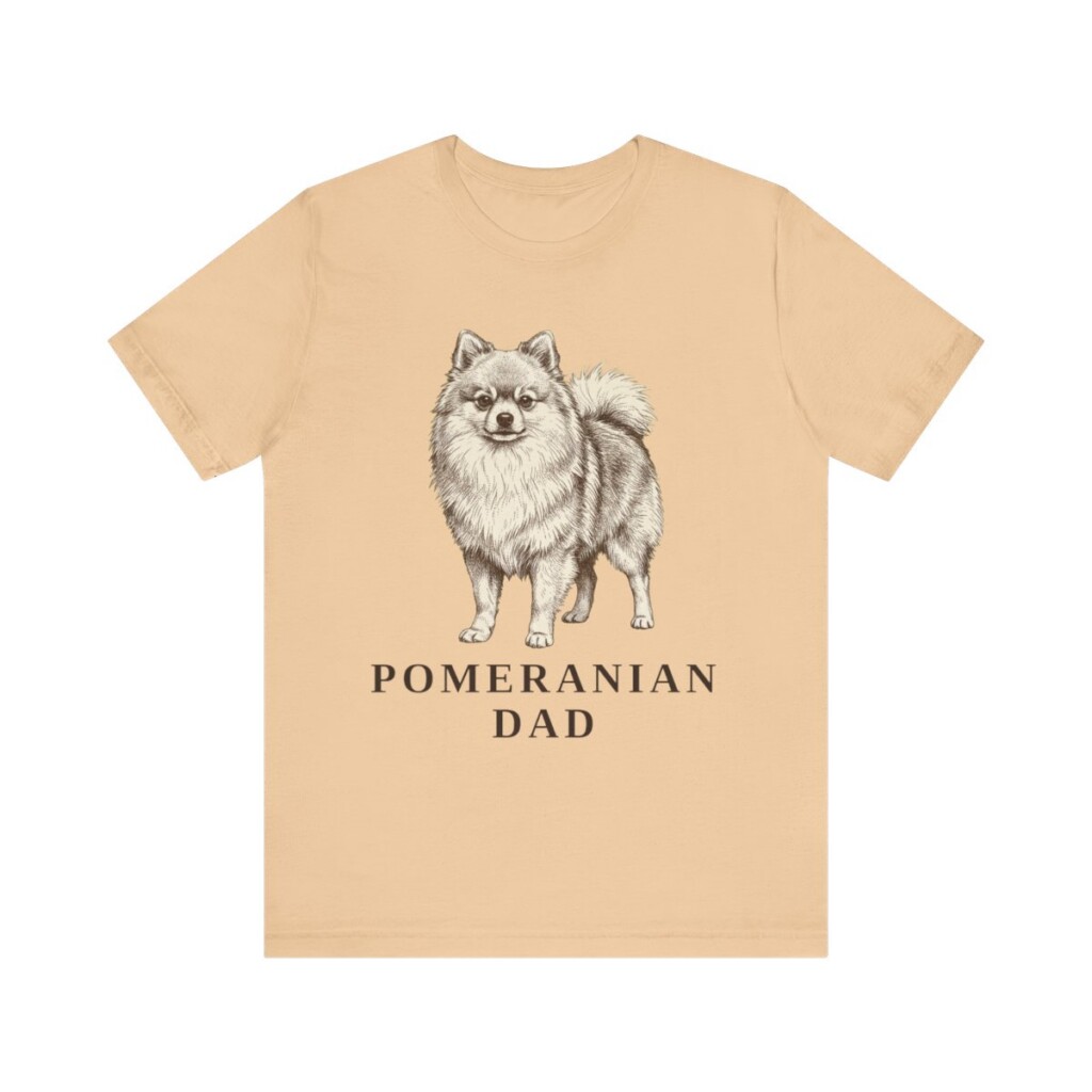 Pomeranian Dad Shirt, Vintage Dog Sketch Tee, Dog Dad Gift