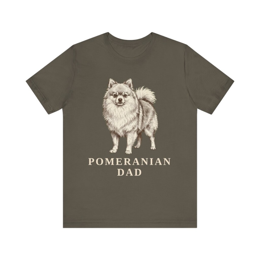 Pomeranian Dad Shirt, Vintage Dog Sketch Tee, Dog Dad Gift