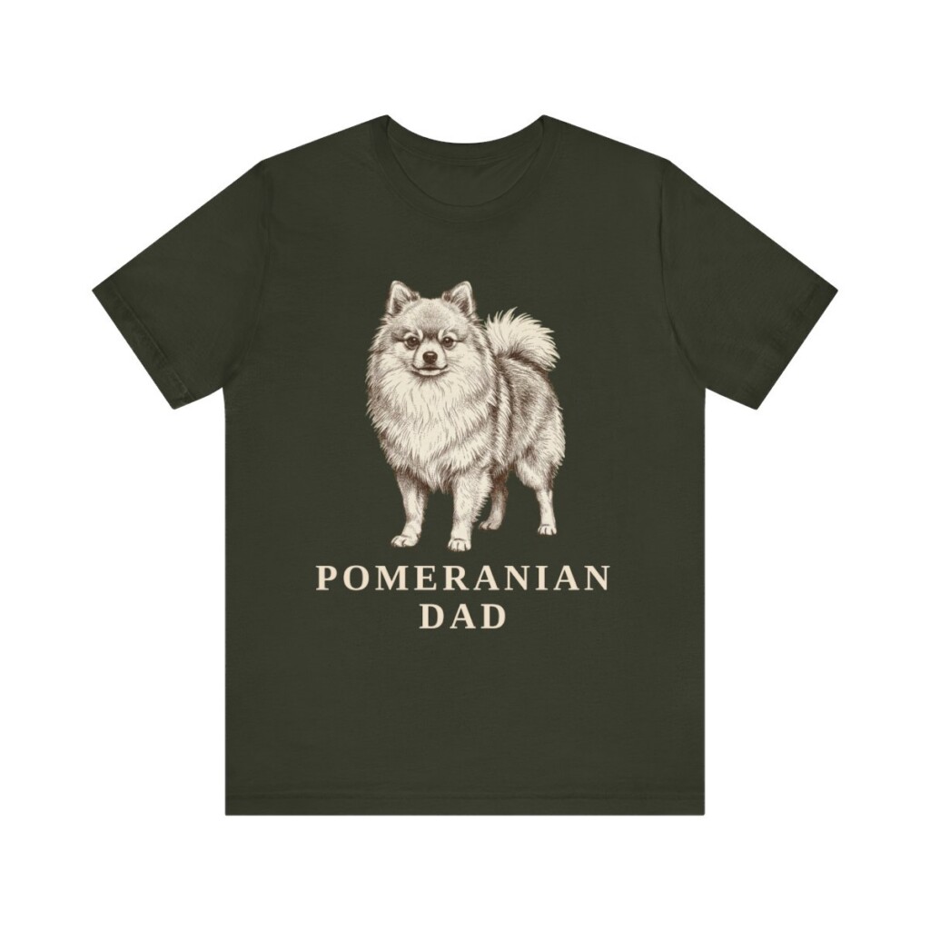Pomeranian Dad Shirt, Vintage Dog Sketch Tee, Dog Dad Gift