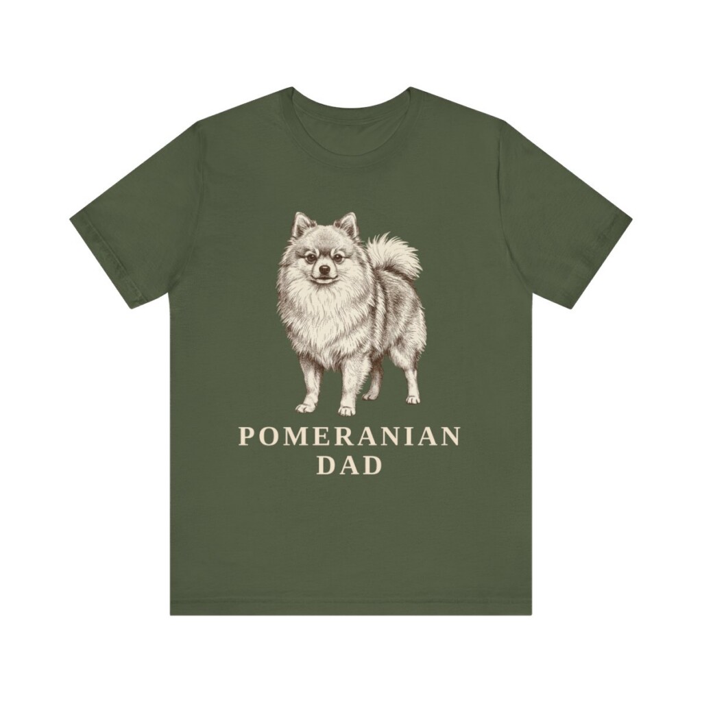 Pomeranian Dad Shirt, Vintage Dog Sketch Tee, Dog Dad Gift