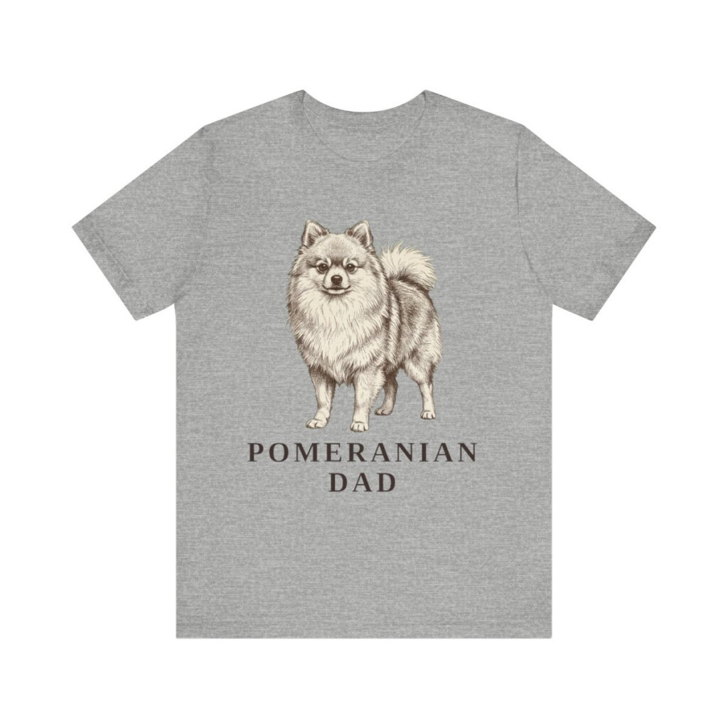 Pomeranian Dad Shirt, Vintage Dog Sketch Tee, Dog Dad Gift