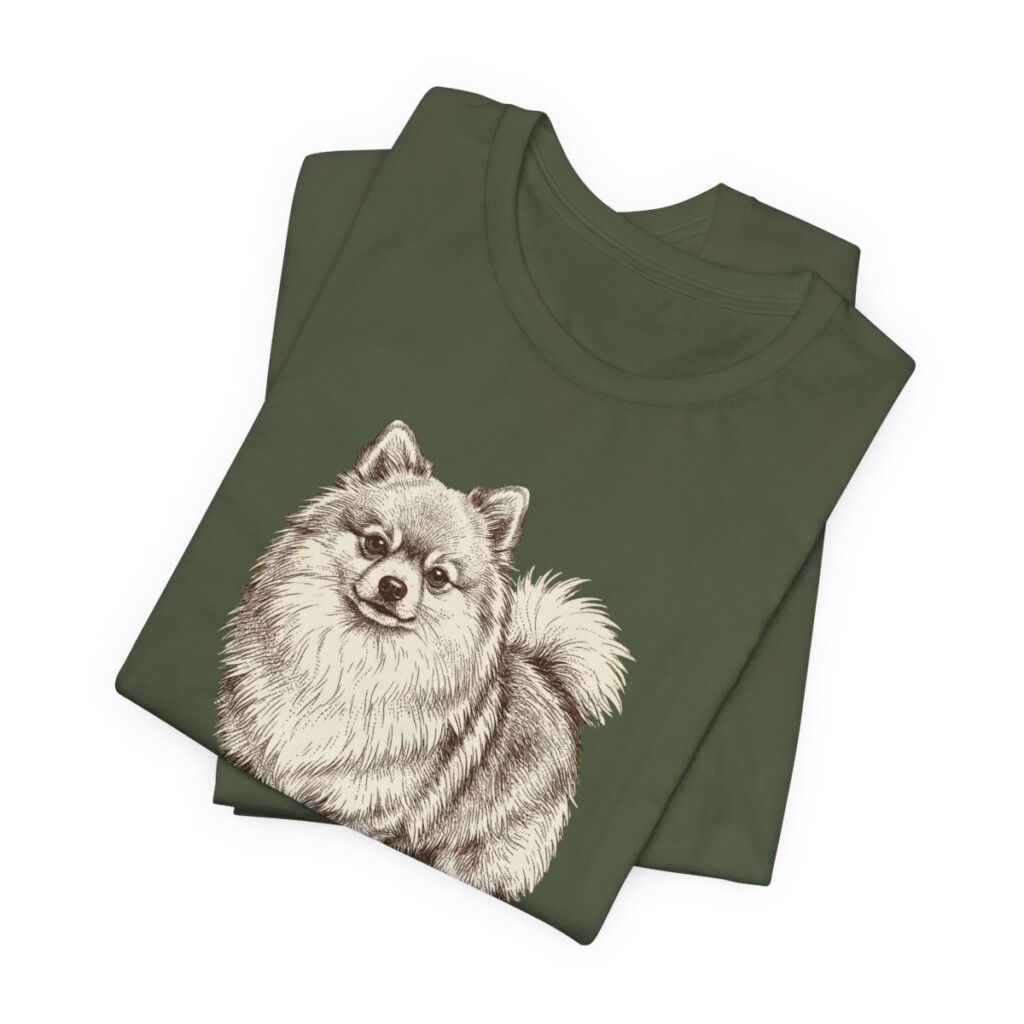 Pomeranian Dad Shirt, Vintage Dog Sketch Tee, Dog Dad Gift