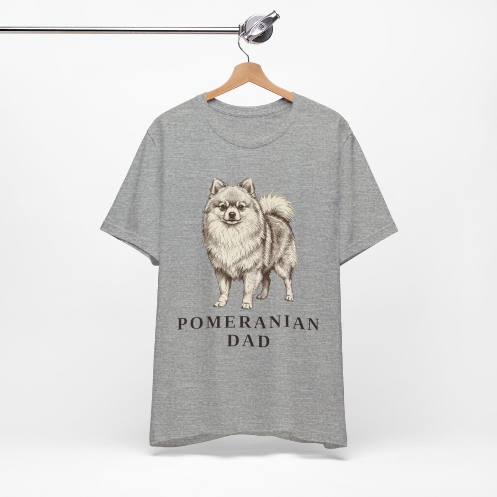 Pomeranian Dad Shirt, Vintage Dog Sketch Tee, Dog Dad Gift